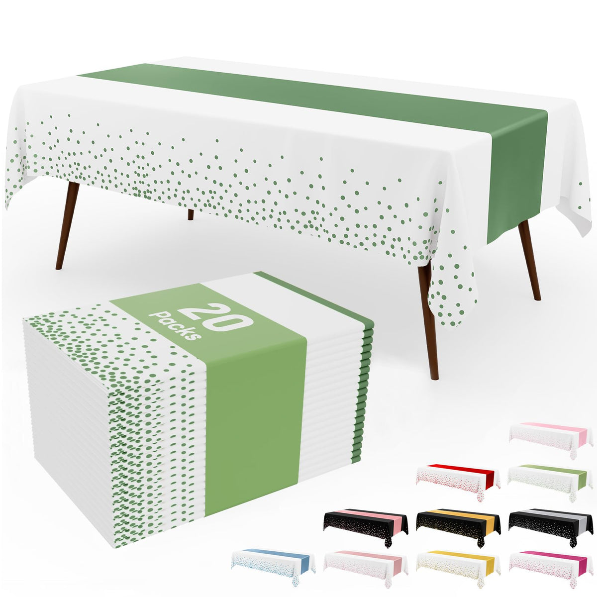 Smiry 12-Pack Gold Print Plastic Tablecloths, 54x108 in