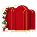 3-Piece Metal Arch Backdrop Stand Set with Covers, 6–7.2FT