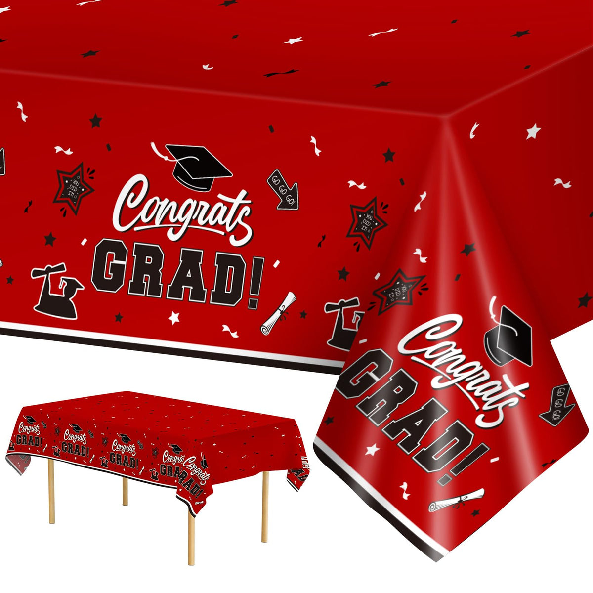 Litmitfu 2-Pack Class of 2026 Graduation Tablecloths