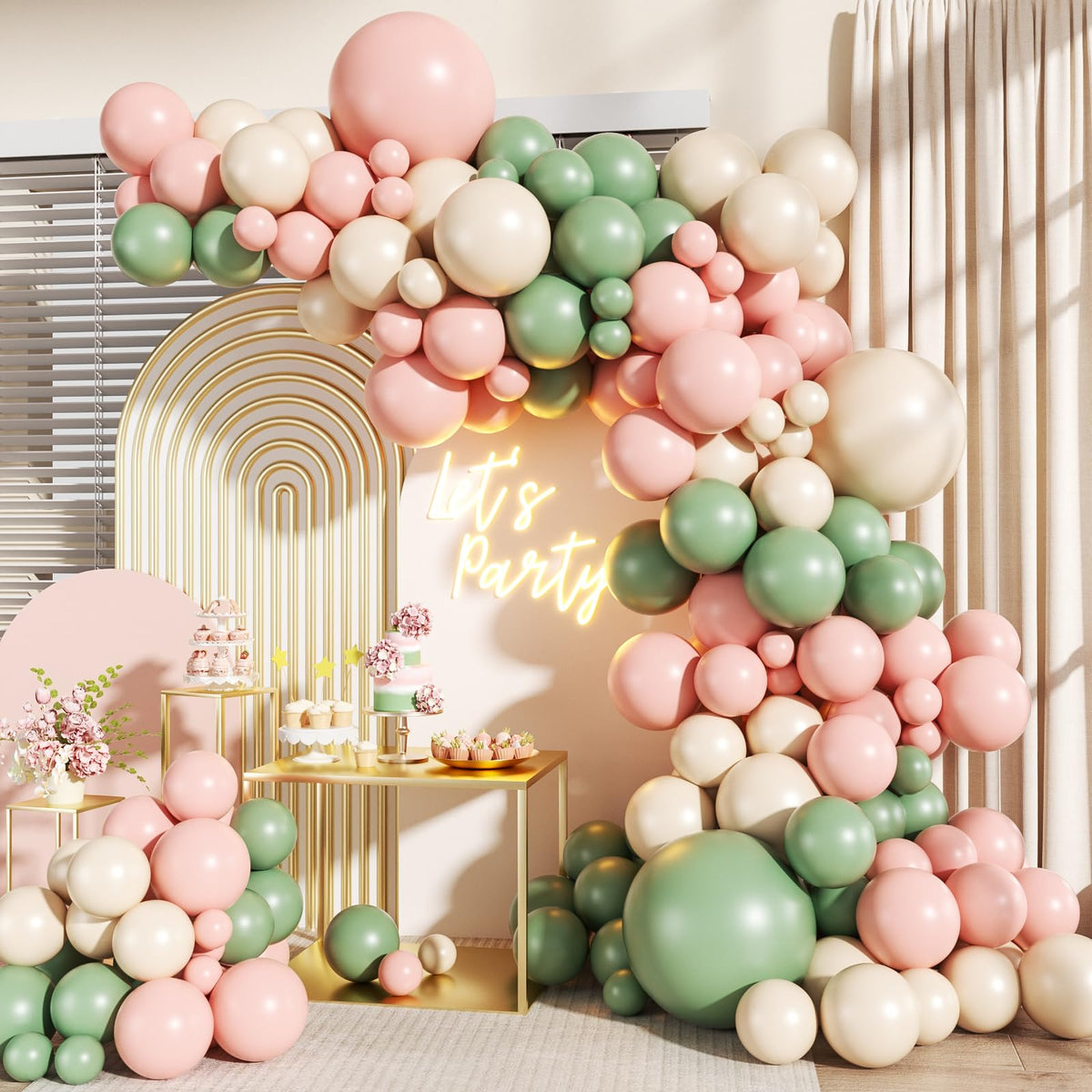140-Piece Confetti & Star Balloon Garland Arch Kit