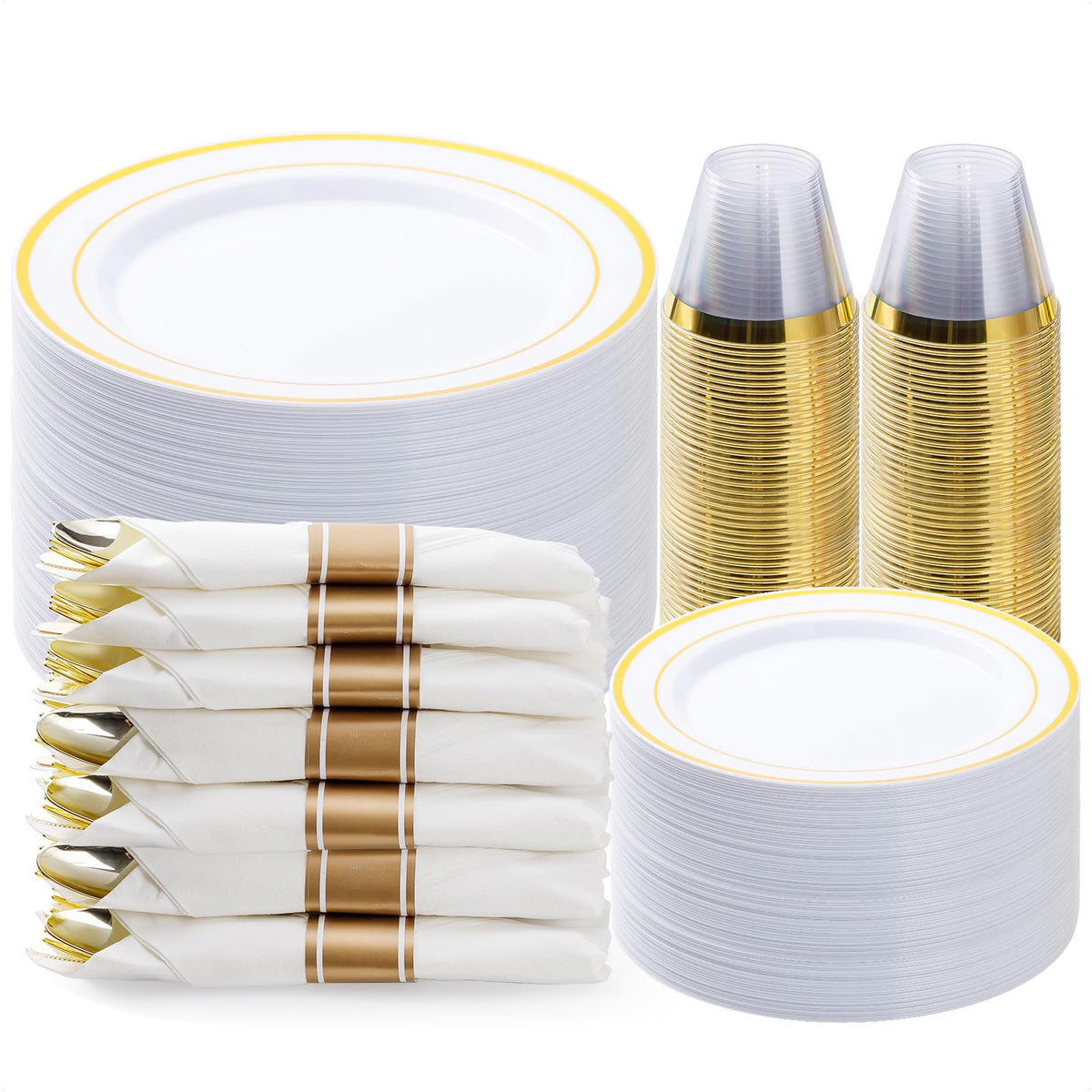 BESTVIP Disposable Party Dinnerware Set for Celebrations