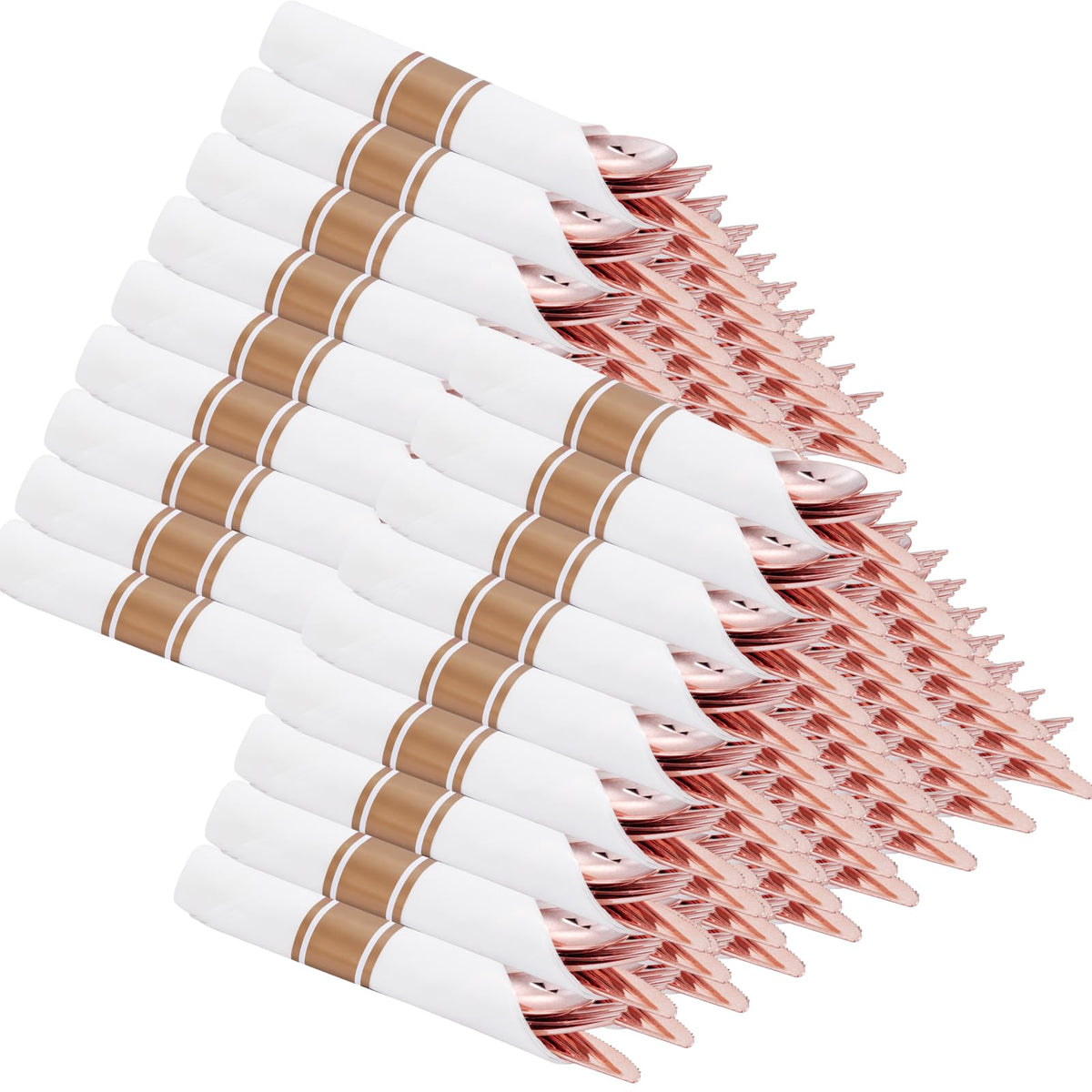 Pre-Rolled Disposable Plastic Cutlery Set for Parties