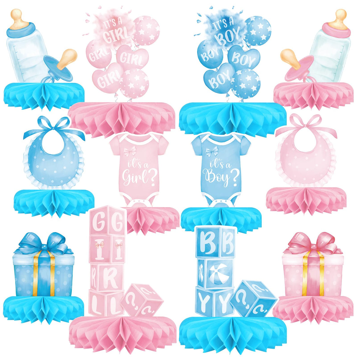 Kids' Birthday Honeycomb Centerpiece Table Decoration Set