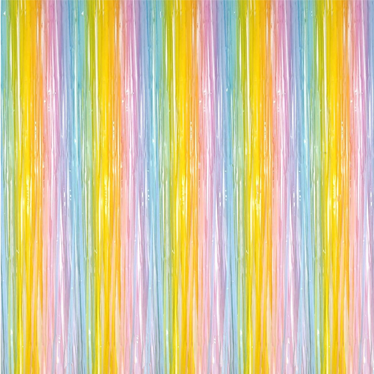 2-Pack Hot Pink Foil Fringe Curtains, 3.2 x 8.2 FT
