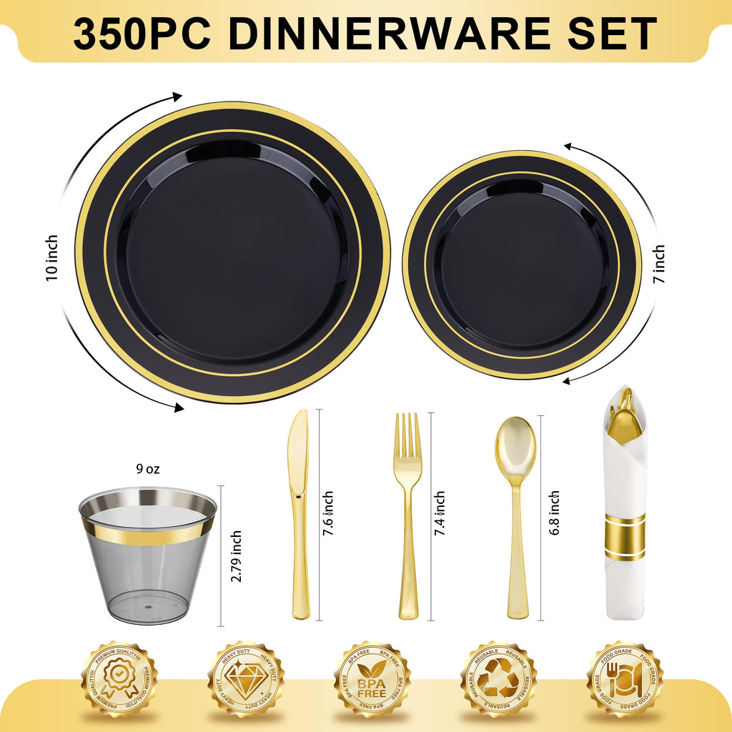 BESTVIP Disposable Party Dinnerware Set for Celebrations