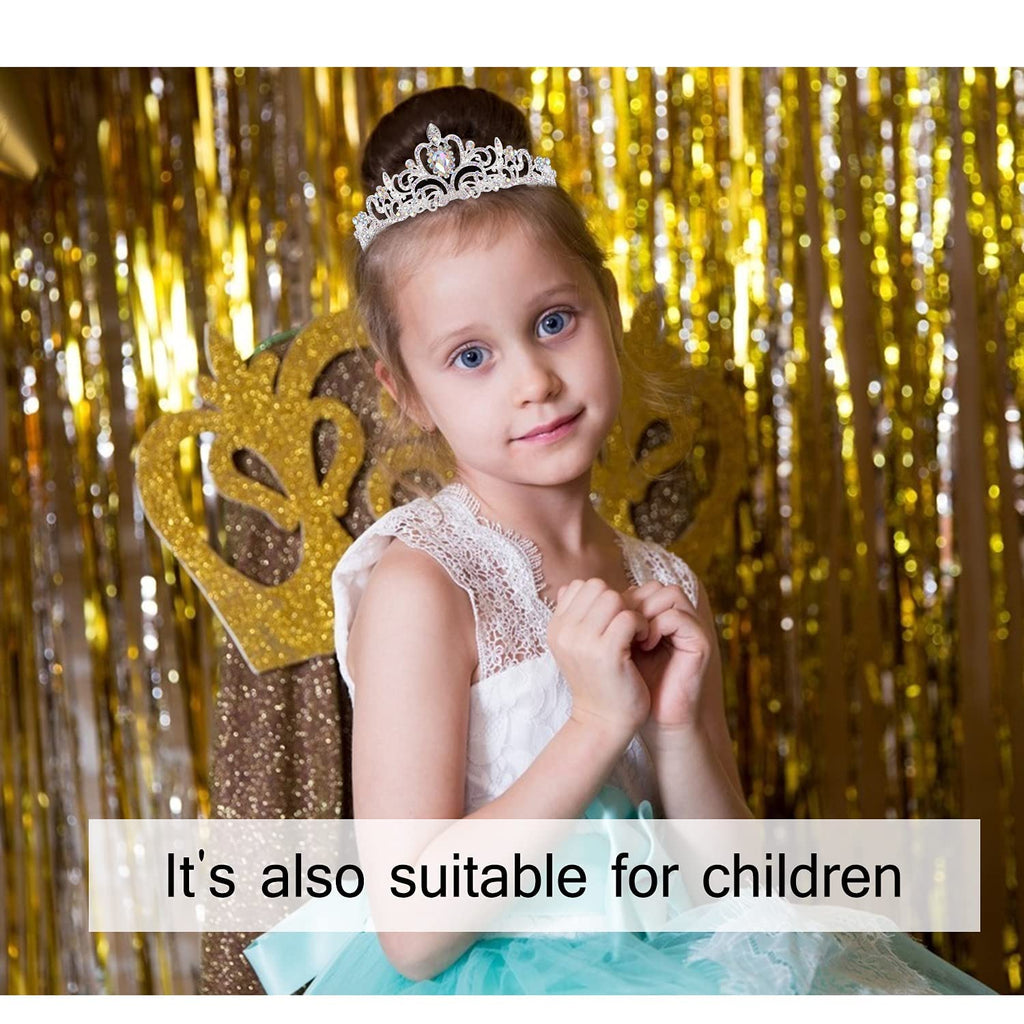 COCIDE Birthday Queen Silver Tiara & Glitter Sash Set