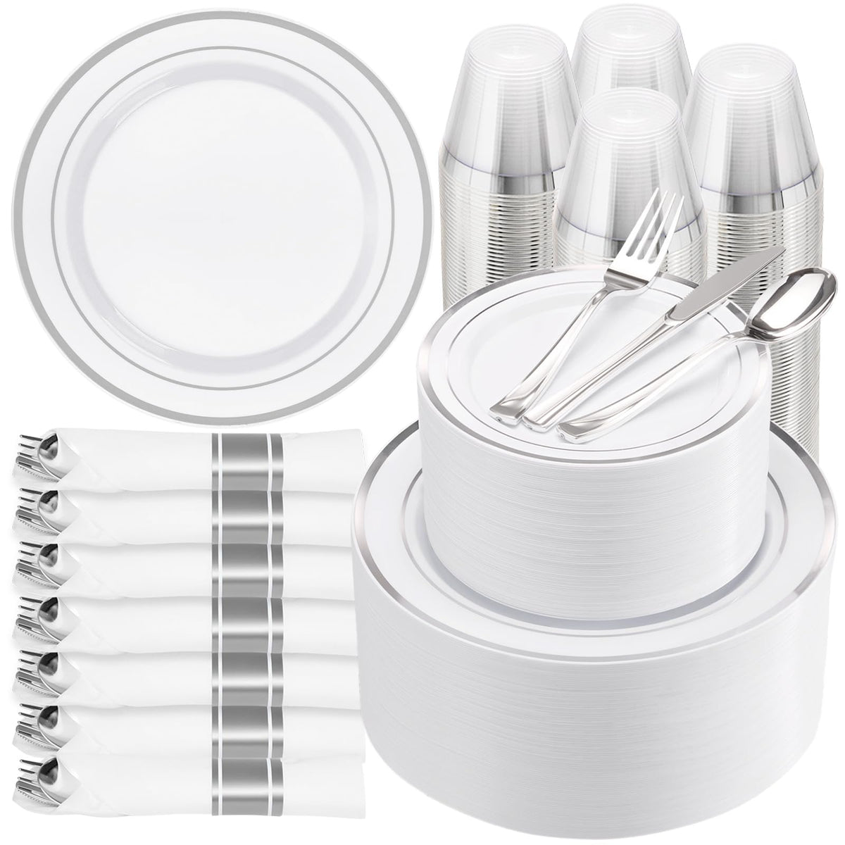 BESTVIP Disposable Party Dinnerware Set for Celebrations