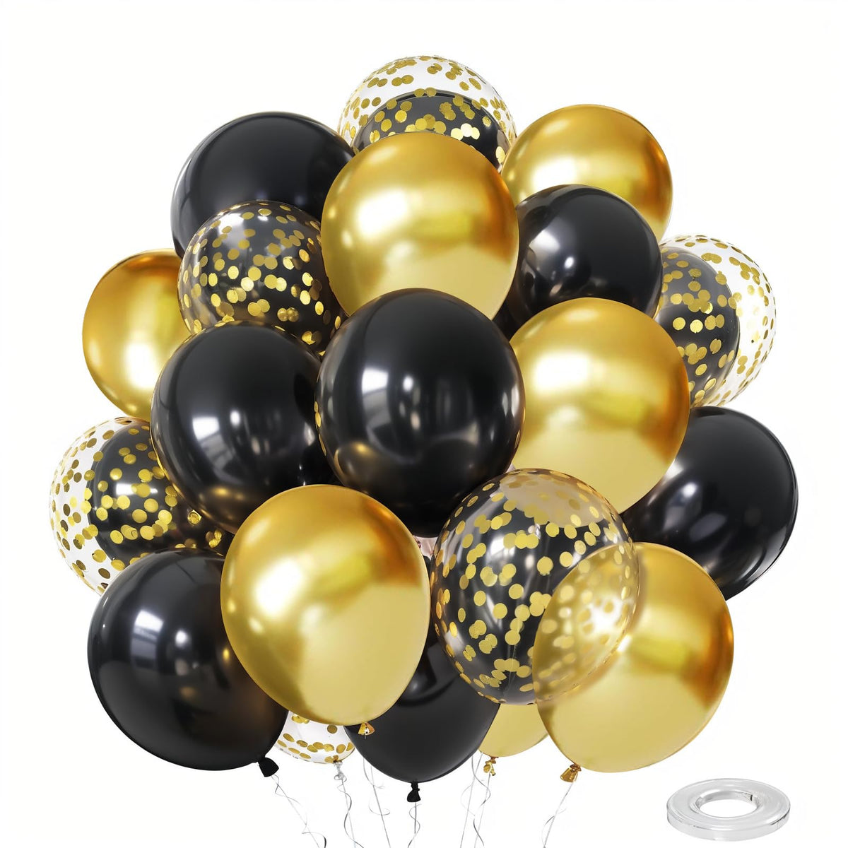 Zesliwy 50-Piece Rose Gold & White Confetti Balloon Set