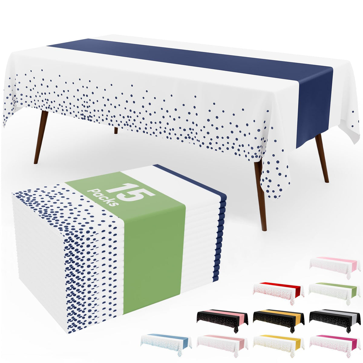 Smiry 12-Pack Gold Print Plastic Tablecloths, 54x108 in