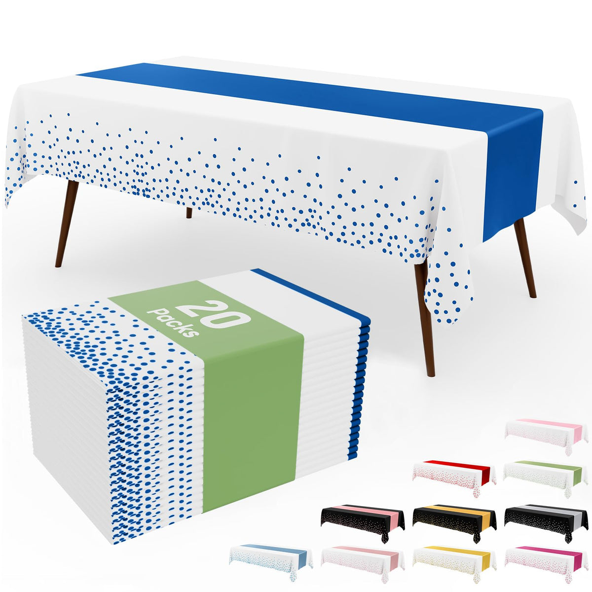 Smiry 12-Pack Gold Print Plastic Tablecloths, 54x108 in