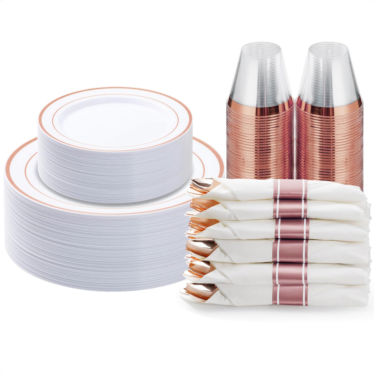 BESTVIP Disposable Party Dinnerware Set for Celebrations