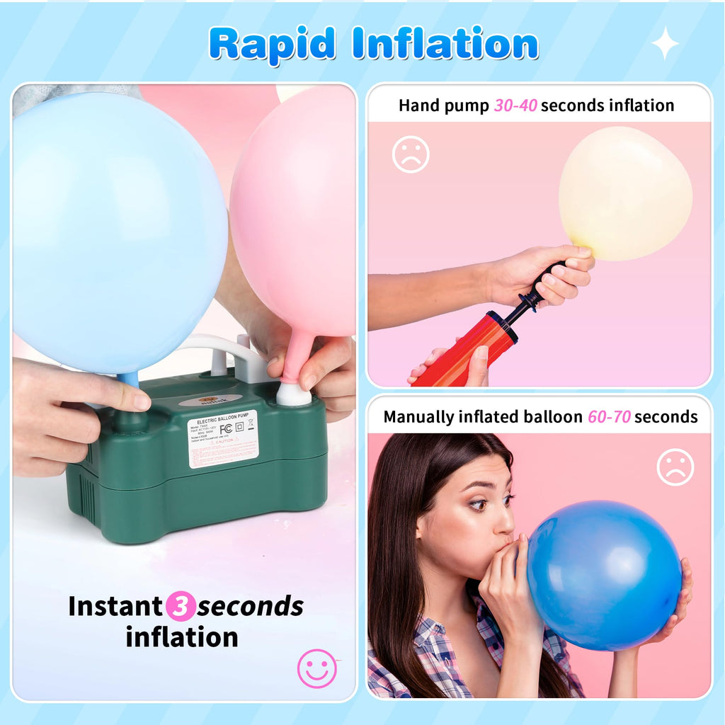 Nulink Portable 600W Electric Balloon Pump with Dual Nozzles