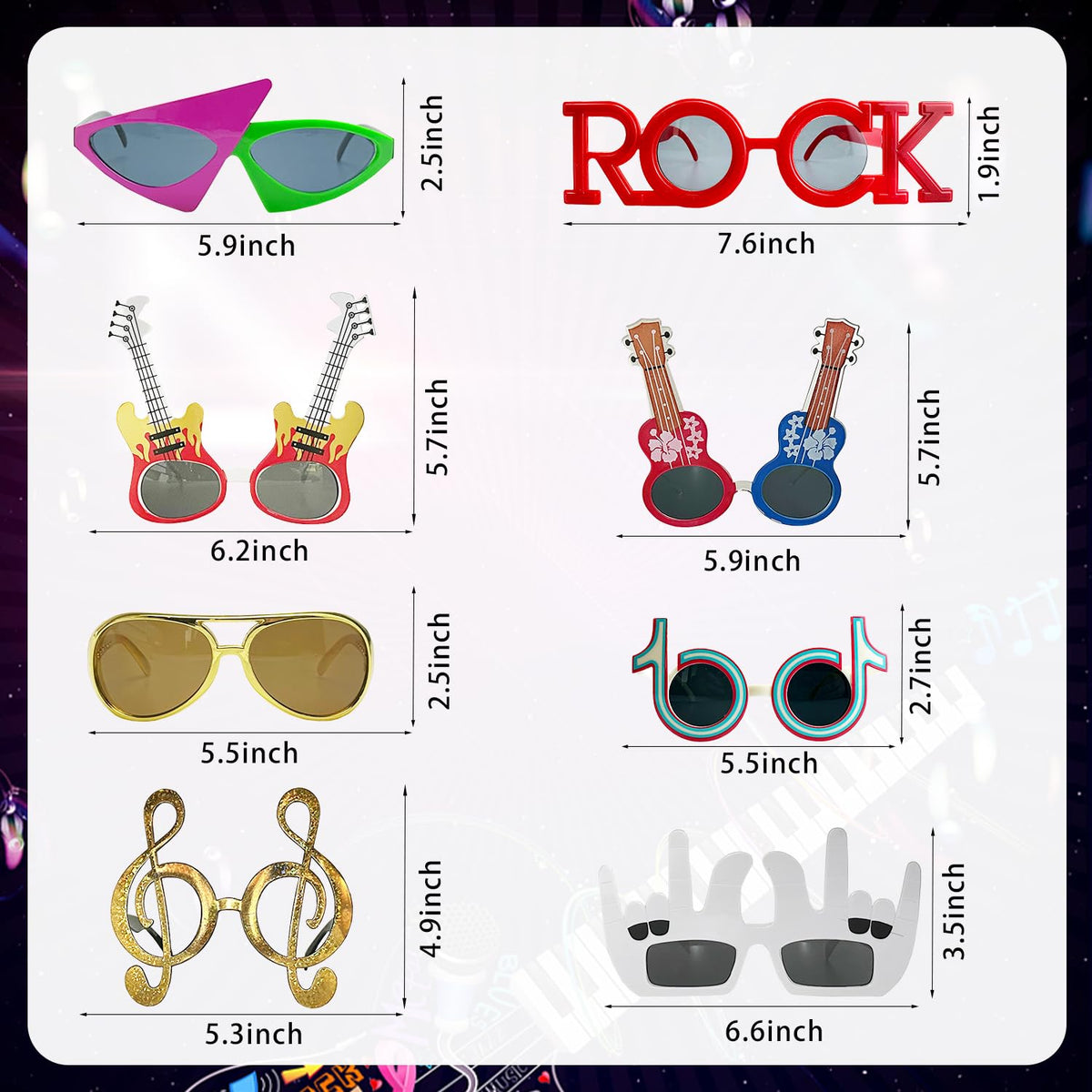 Rock Star Photo Booth Kit with Glasses, Guitar & Mic