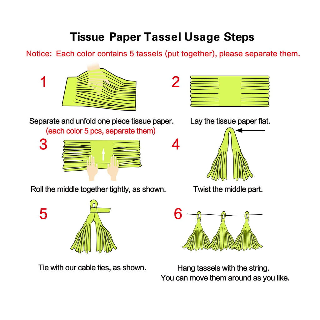 Paper Tassel Garland for Birthdays, Weddings & Parties