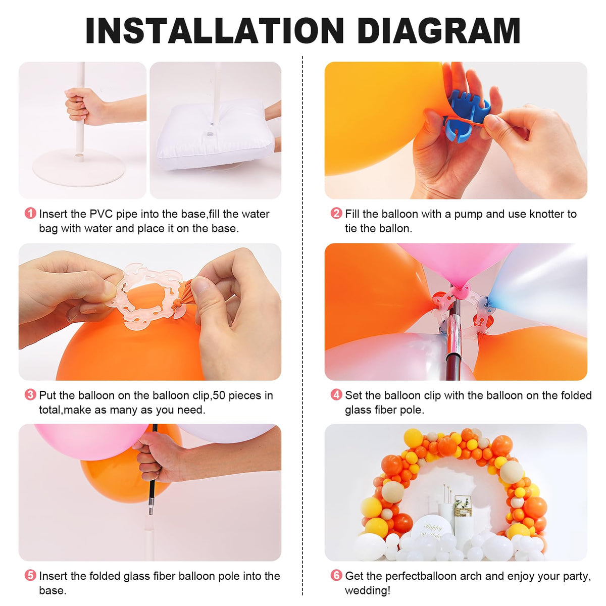 Chamvis 9FT x 10FT Adjustable Balloon Arch Stand Kit