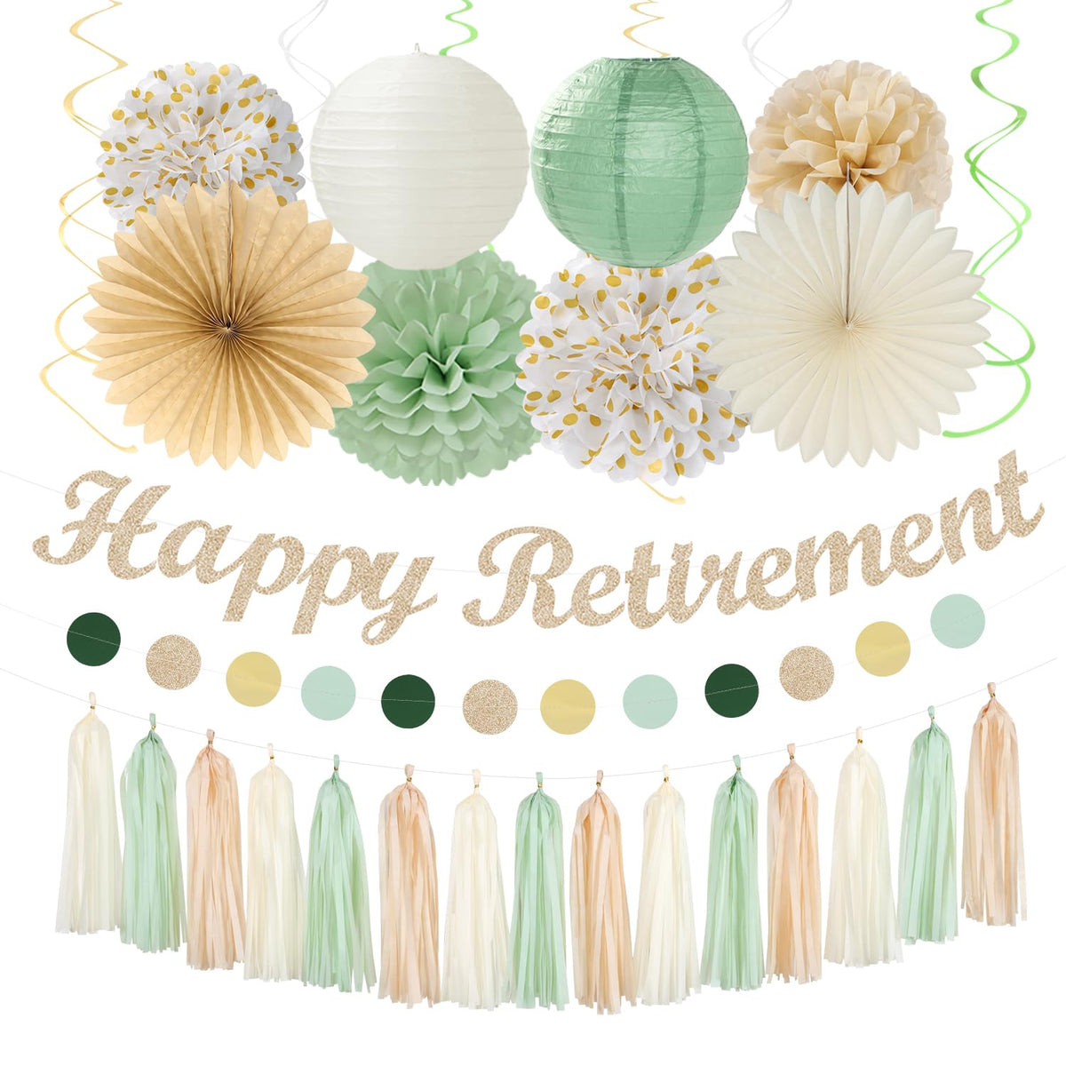 Hugmoon Birthday Decoration Set with Pom Poms & Lanterns