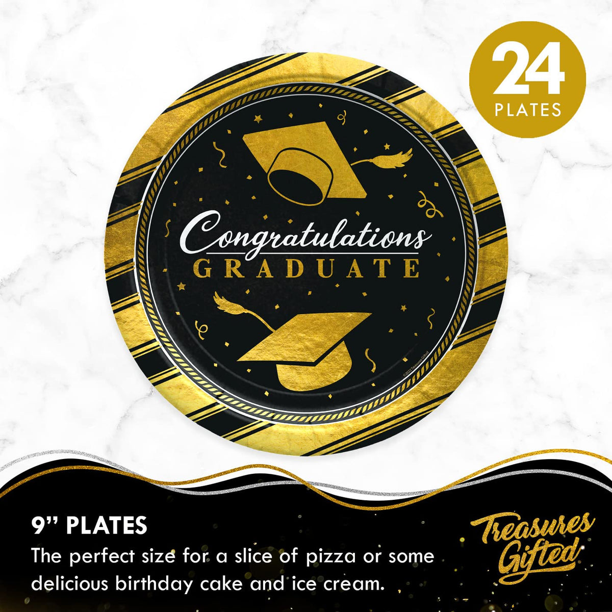 Treasures Gifted 2026 Gold Graduation Tableware Set for 24
