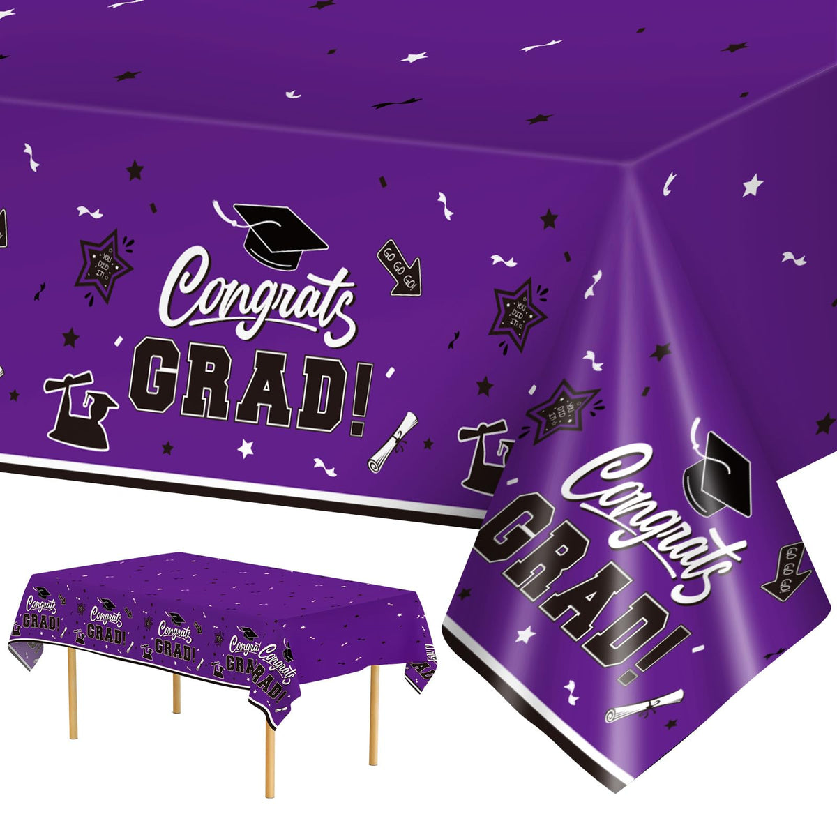 Litmitfu 2-Pack Class of 2026 Graduation Tablecloths