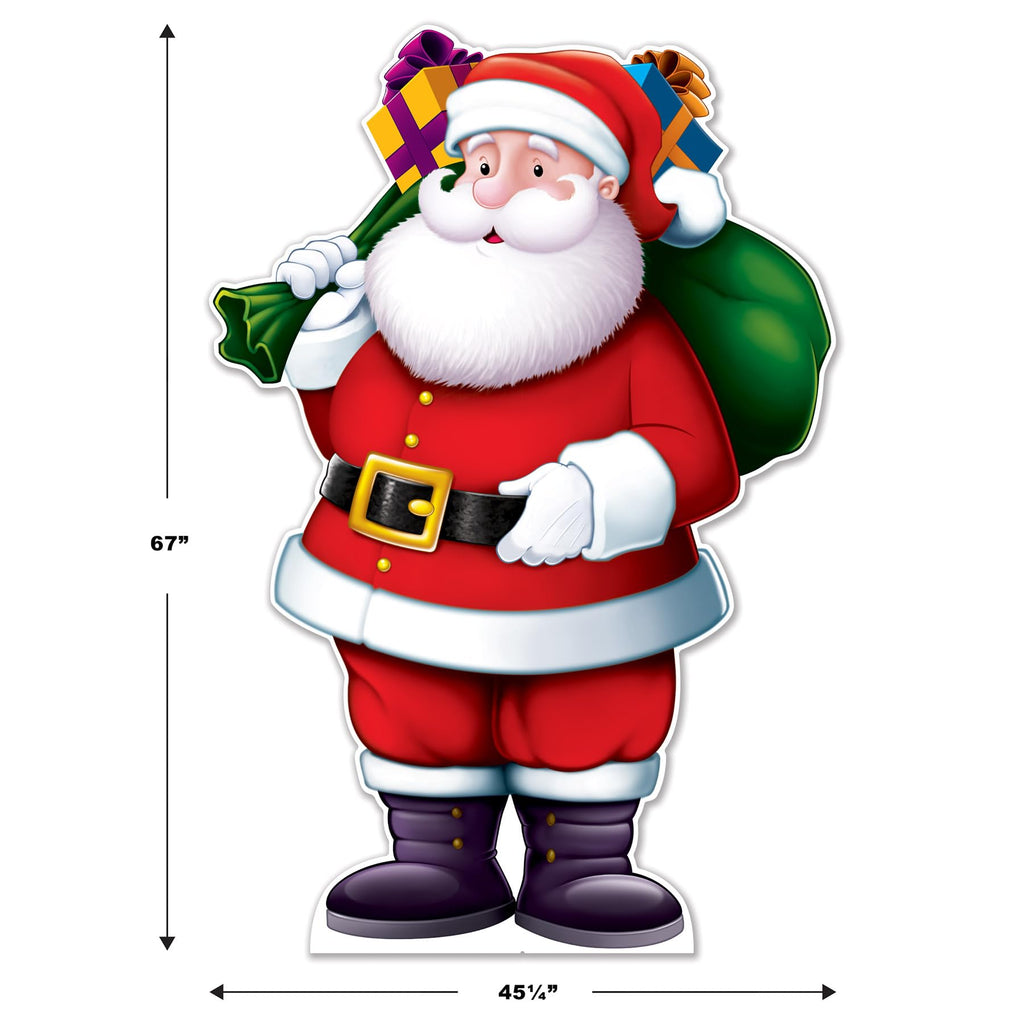 Beistle Santa Claus Cardboard Photo Prop with Easel Stand