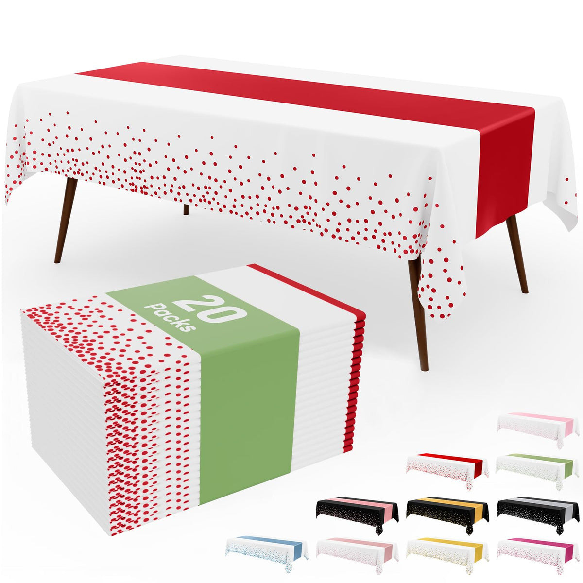 Smiry 12-Pack Gold Print Plastic Tablecloths, 54x108 in