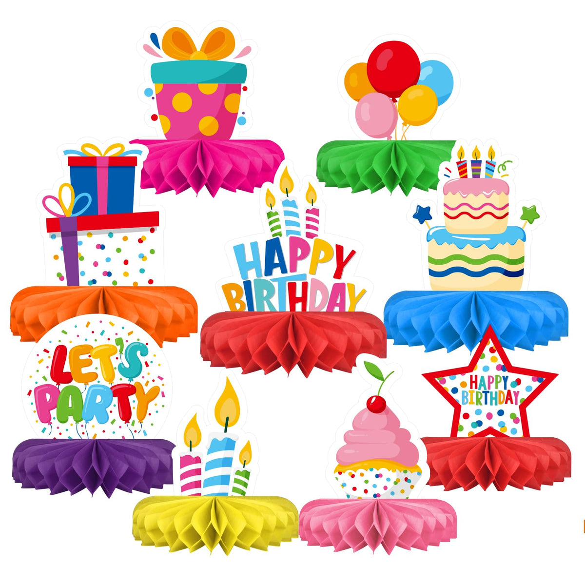 Kids' Birthday Honeycomb Centerpiece Table Decoration Set