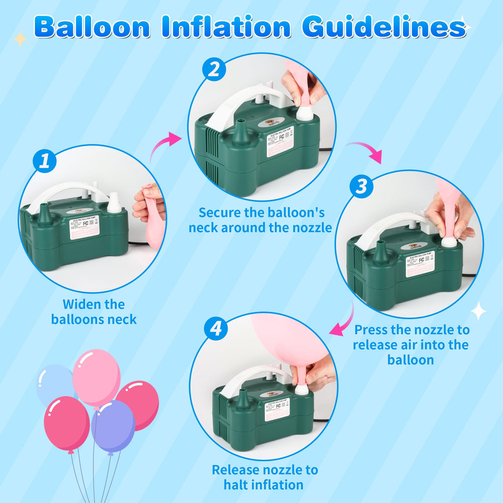Nulink Portable 600W Electric Balloon Pump with Dual Nozzles