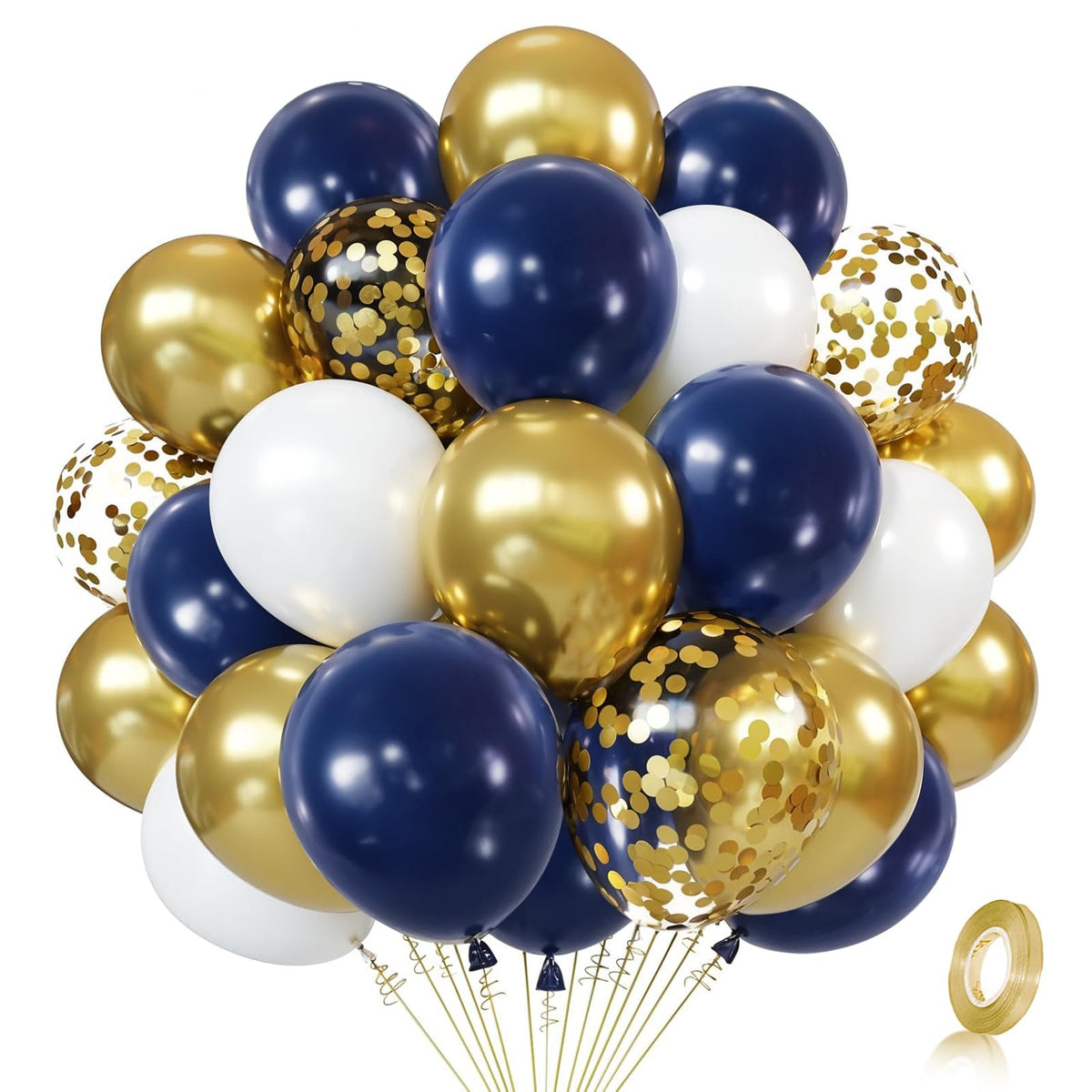 Zesliwy 50-Piece Rose Gold & White Confetti Balloon Set