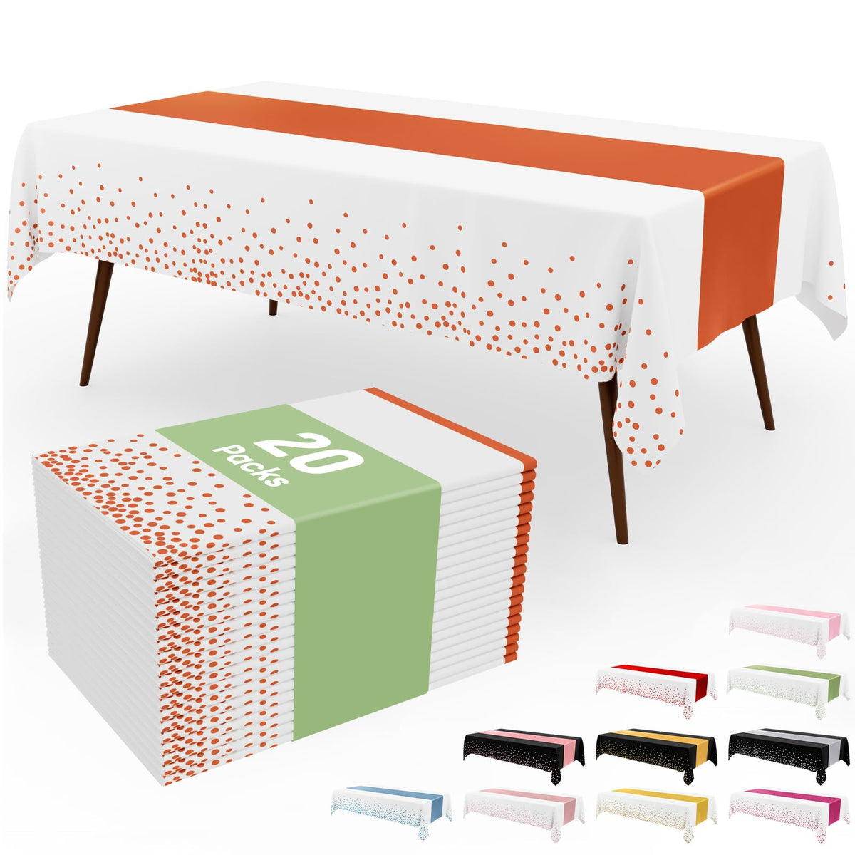 Smiry 12-Pack Gold Print Plastic Tablecloths, 54x108 in