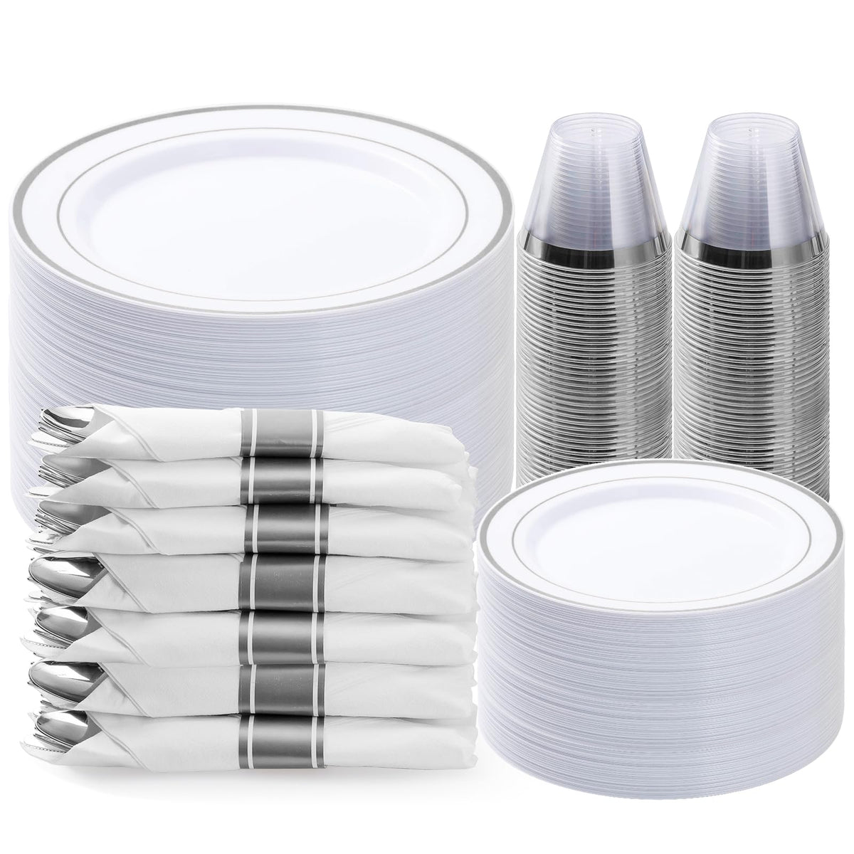 BESTVIP Disposable Party Dinnerware Set for Celebrations