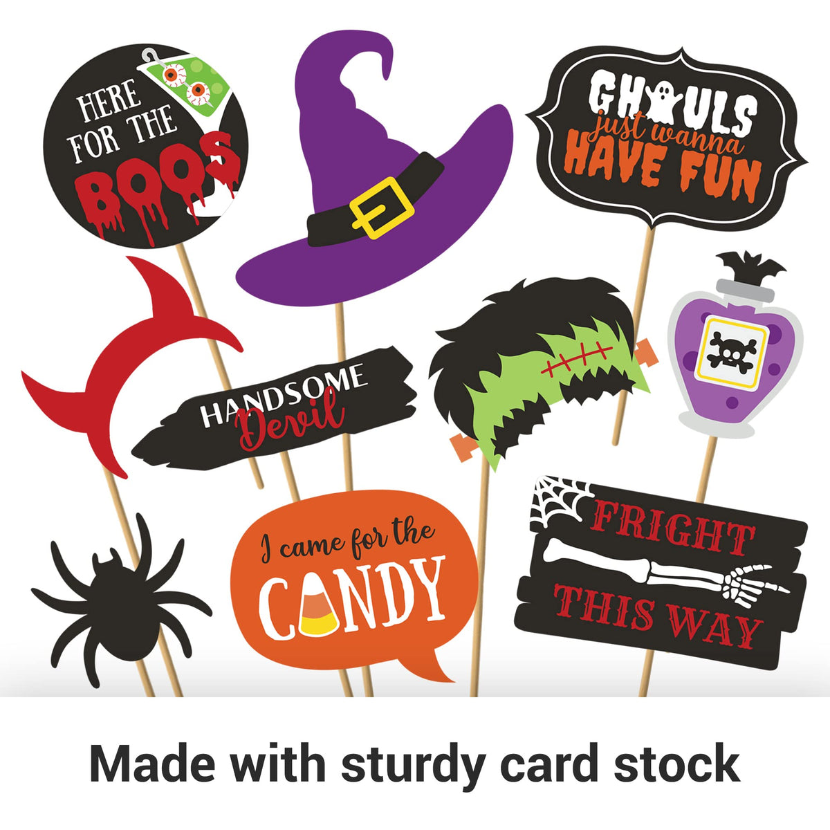 Fully Assembled Photo Booth Props & Selfie Signs for Parties