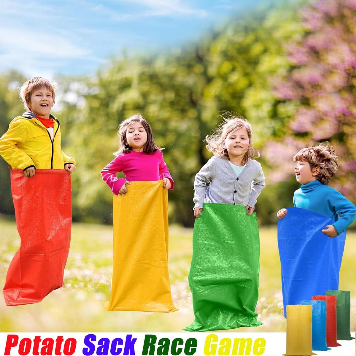 24-Piece Outdoor Relay Race Kit with Sacks, Spoons & Belts