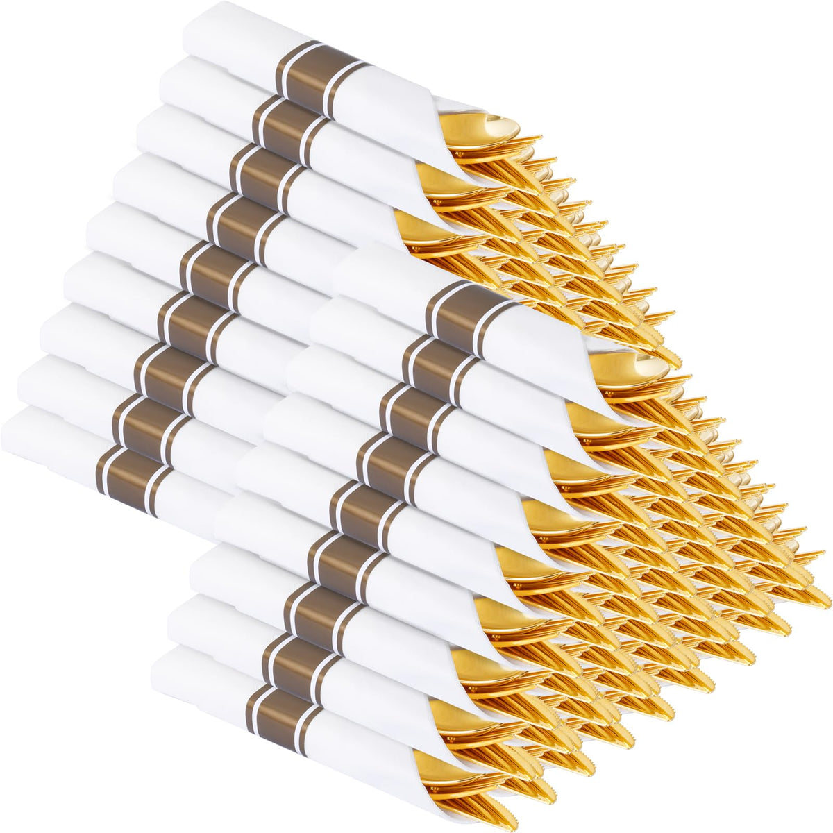 Pre-Rolled Disposable Plastic Cutlery Set for Parties