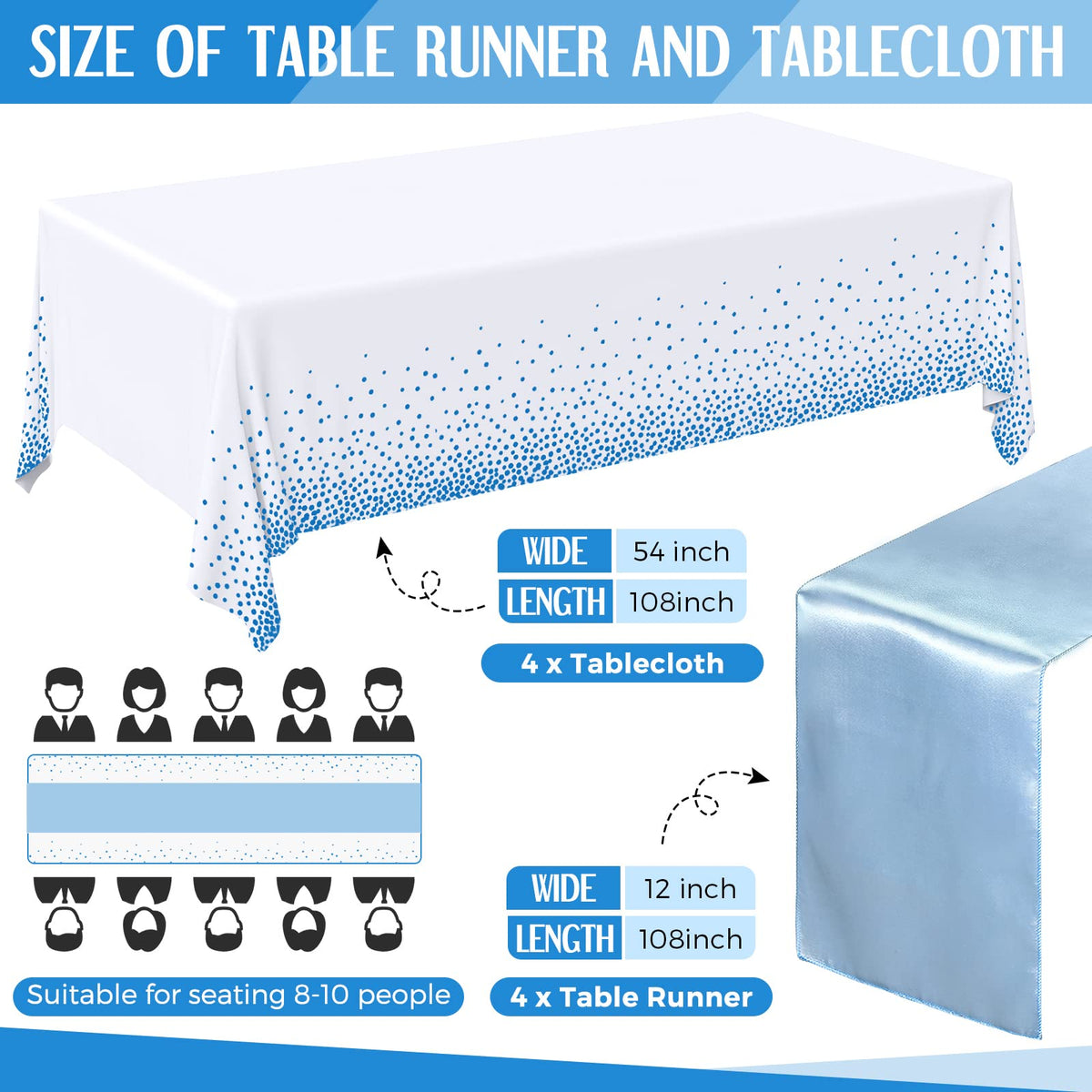 Breling Tablecloths & Table Runner Set for Party Tables
