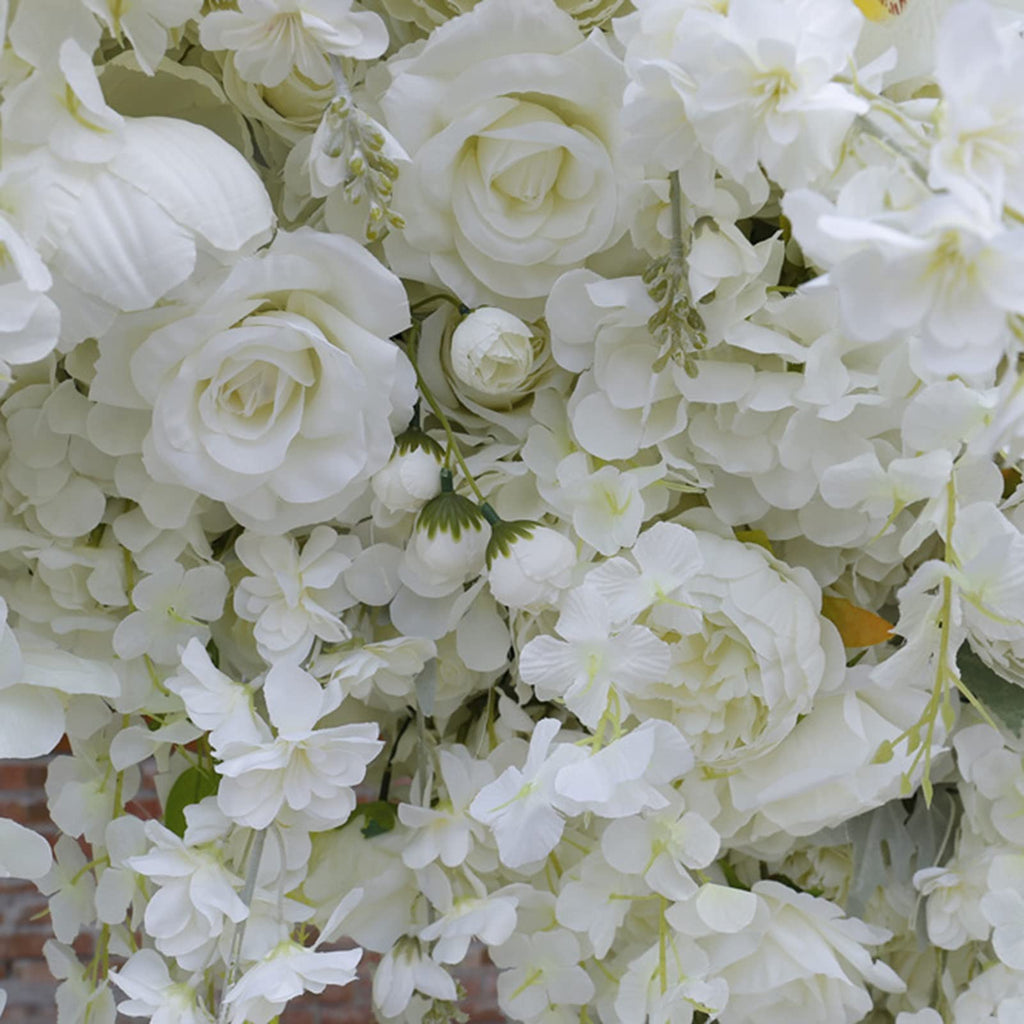 YHdtUO 3D White Rose Flower Wall Photo Booth Backdrop