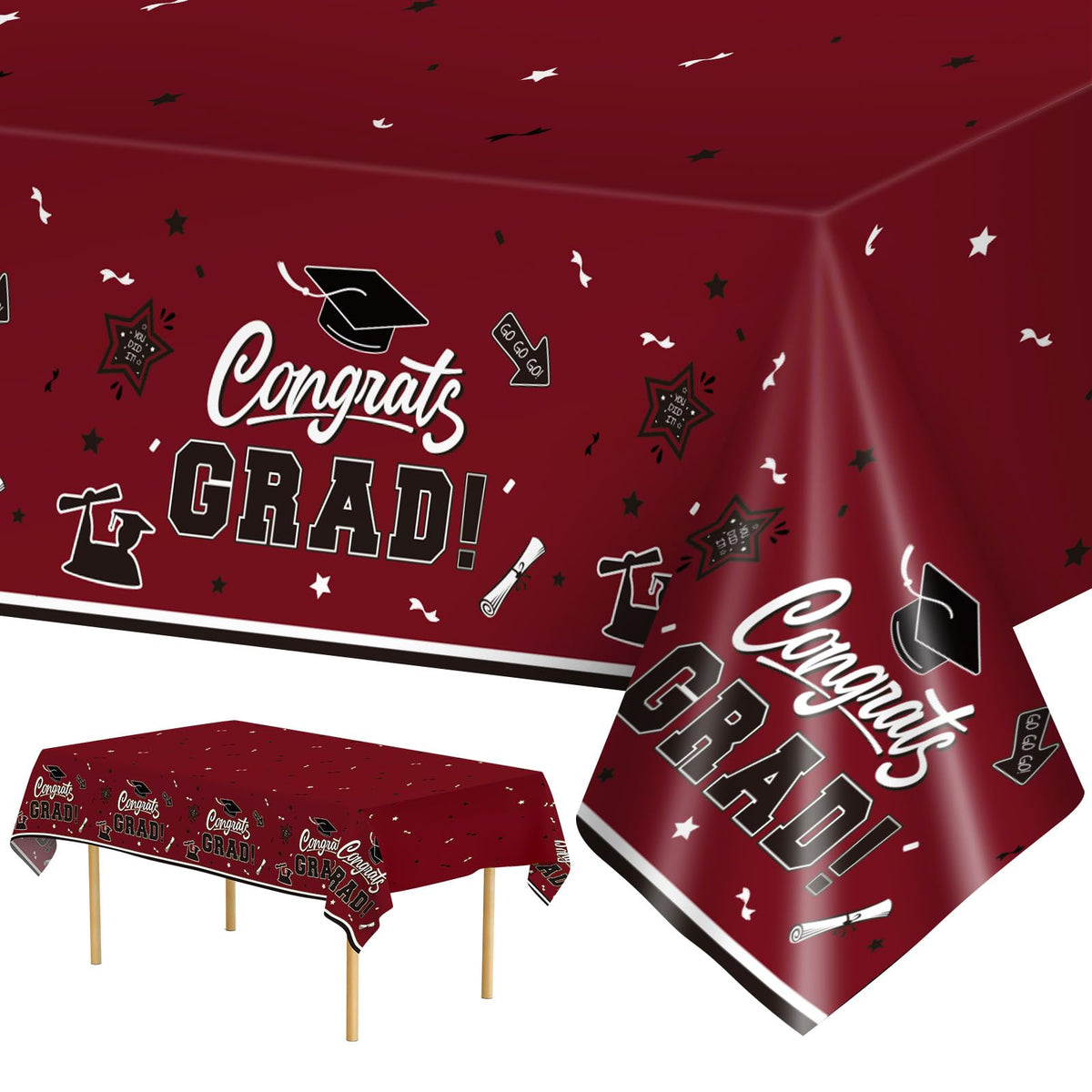 Litmitfu 2-Pack Class of 2026 Graduation Tablecloths