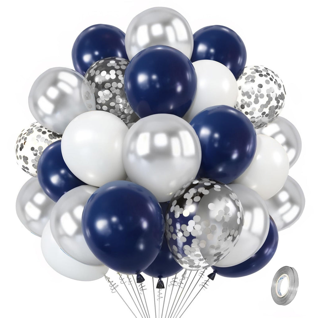 Zesliwy 50-Piece Rose Gold & White Confetti Balloon Set