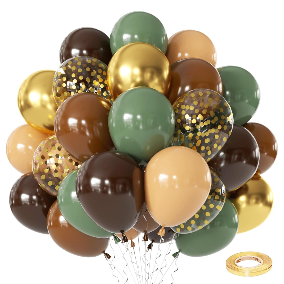 Zesliwy 50-Piece Rose Gold & White Confetti Balloon Set