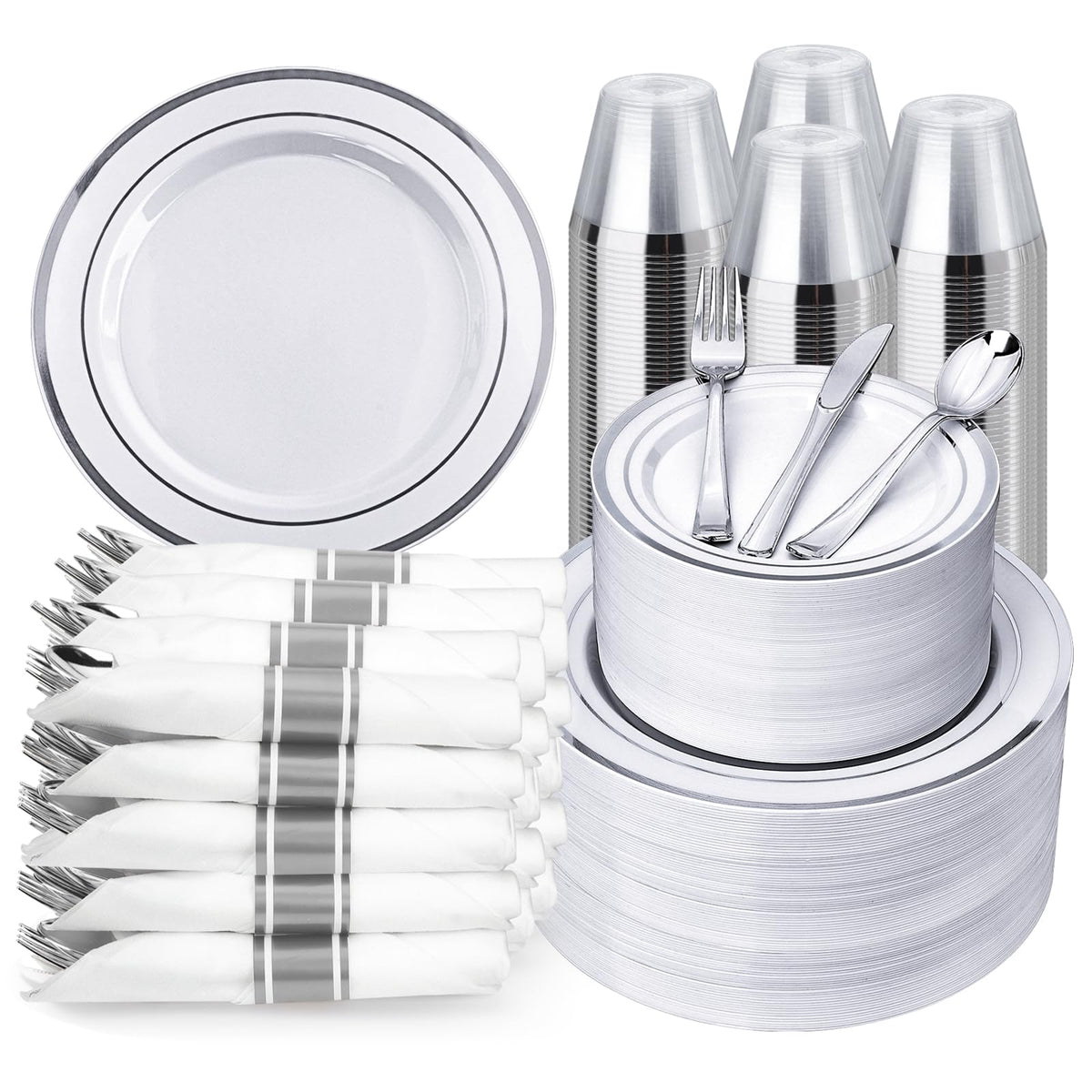 BESTVIP Disposable Party Dinnerware Set for Celebrations