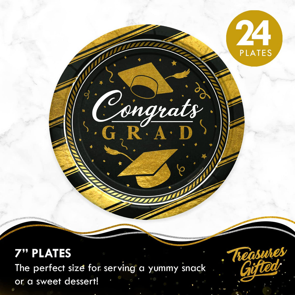 Treasures Gifted 2026 Gold Graduation Tableware Set for 24