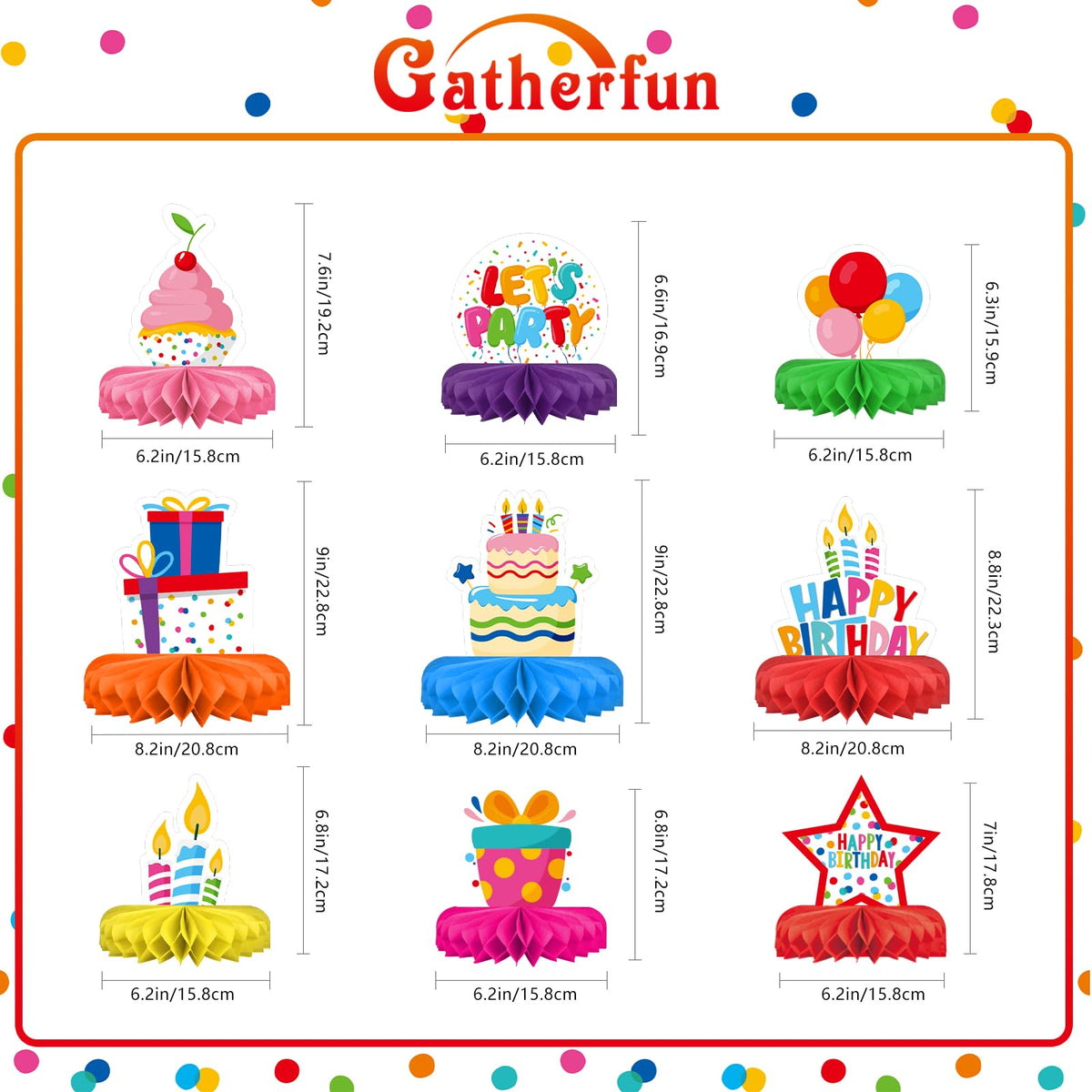 Kids' Birthday Honeycomb Centerpiece Table Decoration Set