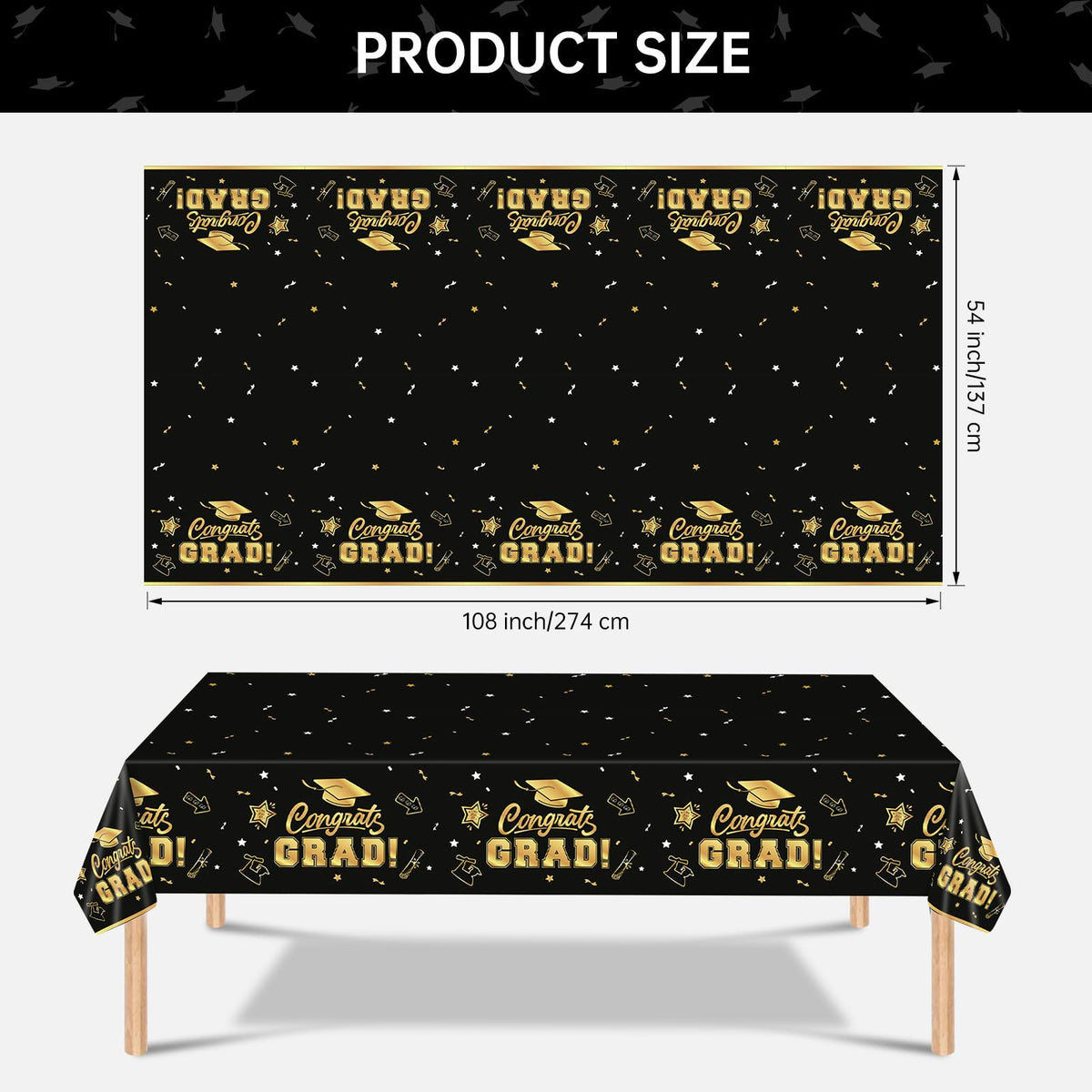 Litmitfu 2-Pack Class of 2026 Graduation Tablecloths