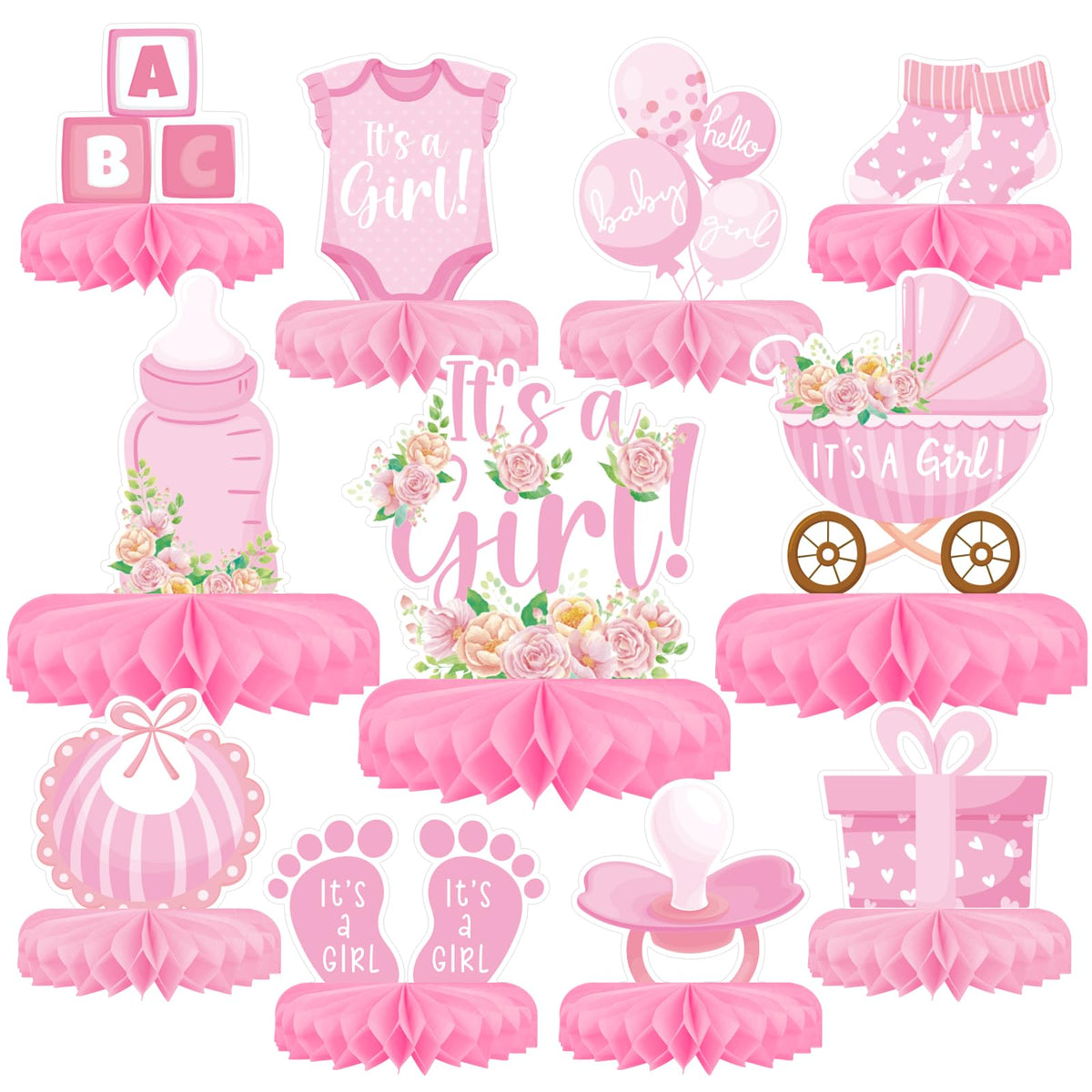 Kids' Birthday Honeycomb Centerpiece Table Decoration Set