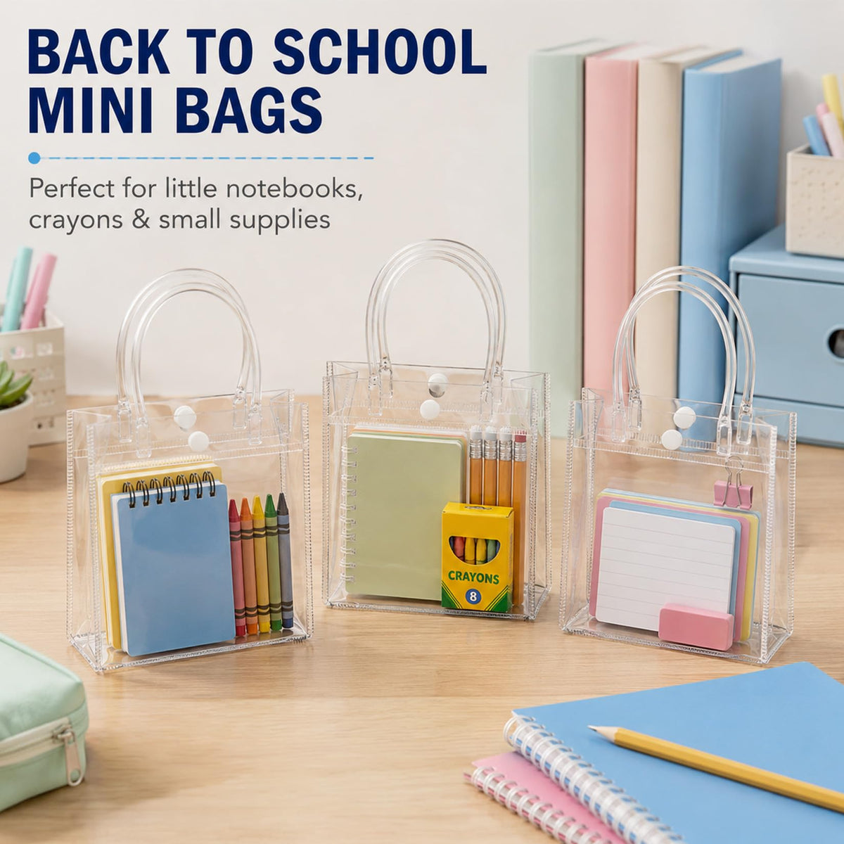 MAQIHAN Clear PVC Gift Bags with Handles for Party Favors