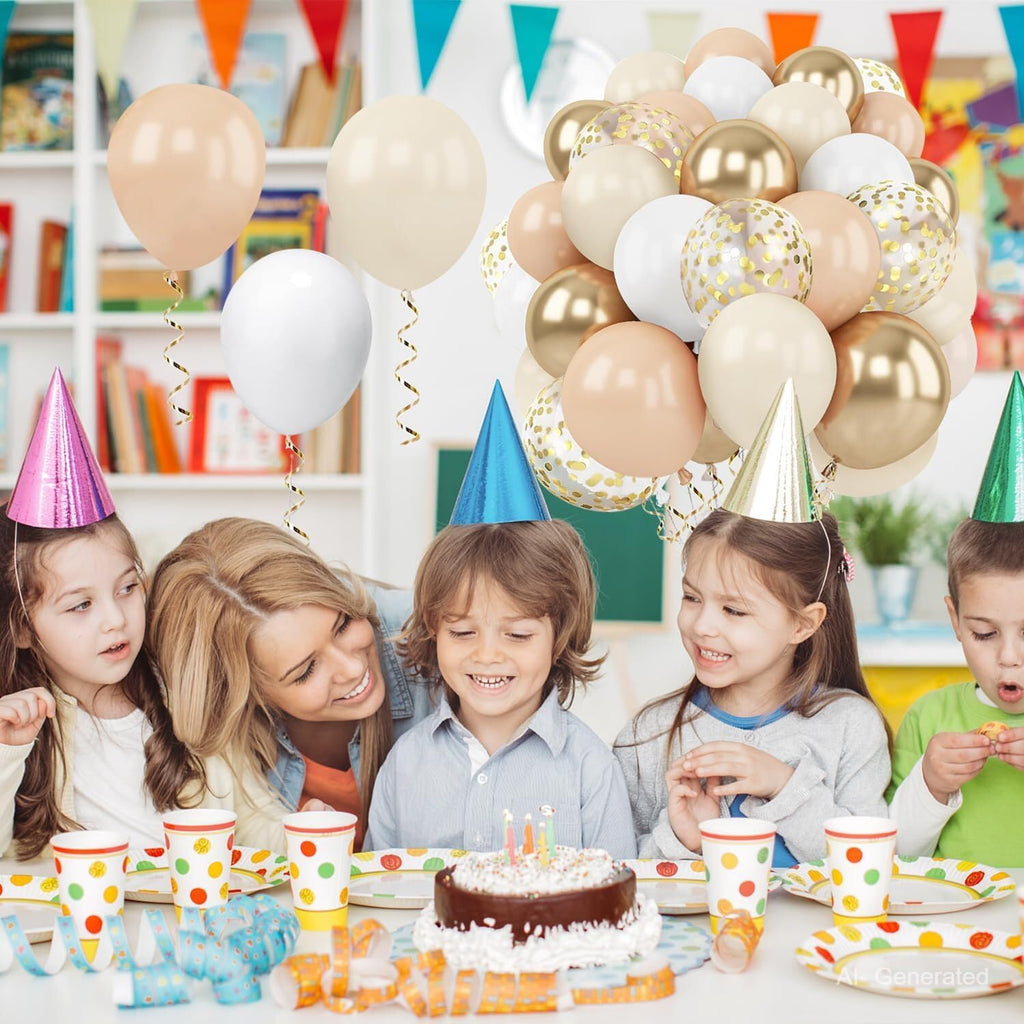 Zesliwy 50-Piece Rose Gold & White Confetti Balloon Set