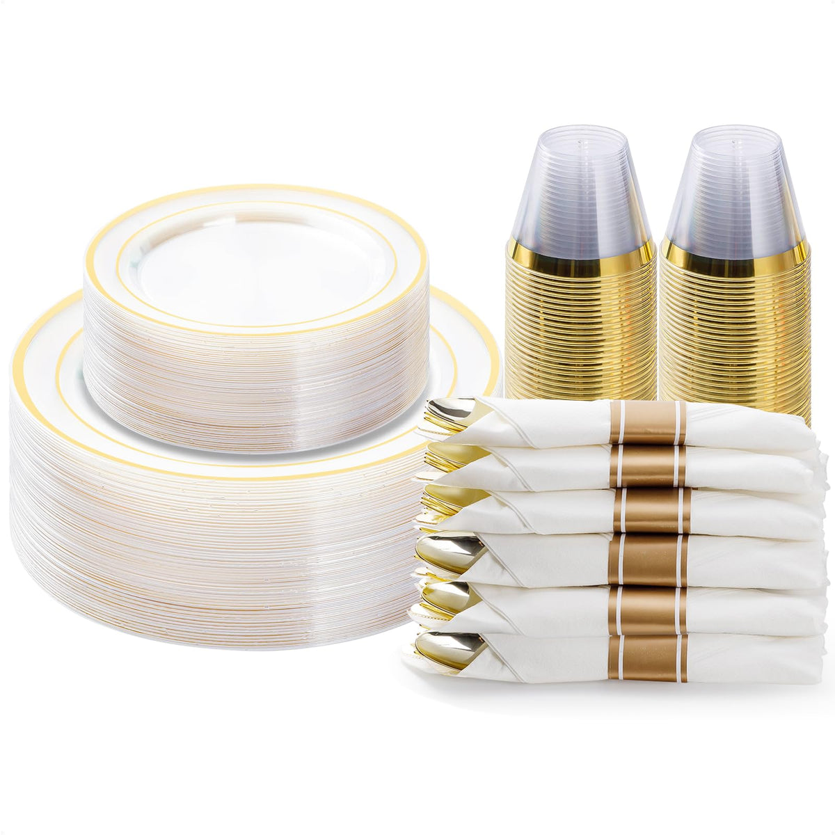BESTVIP Disposable Party Dinnerware Set for Celebrations