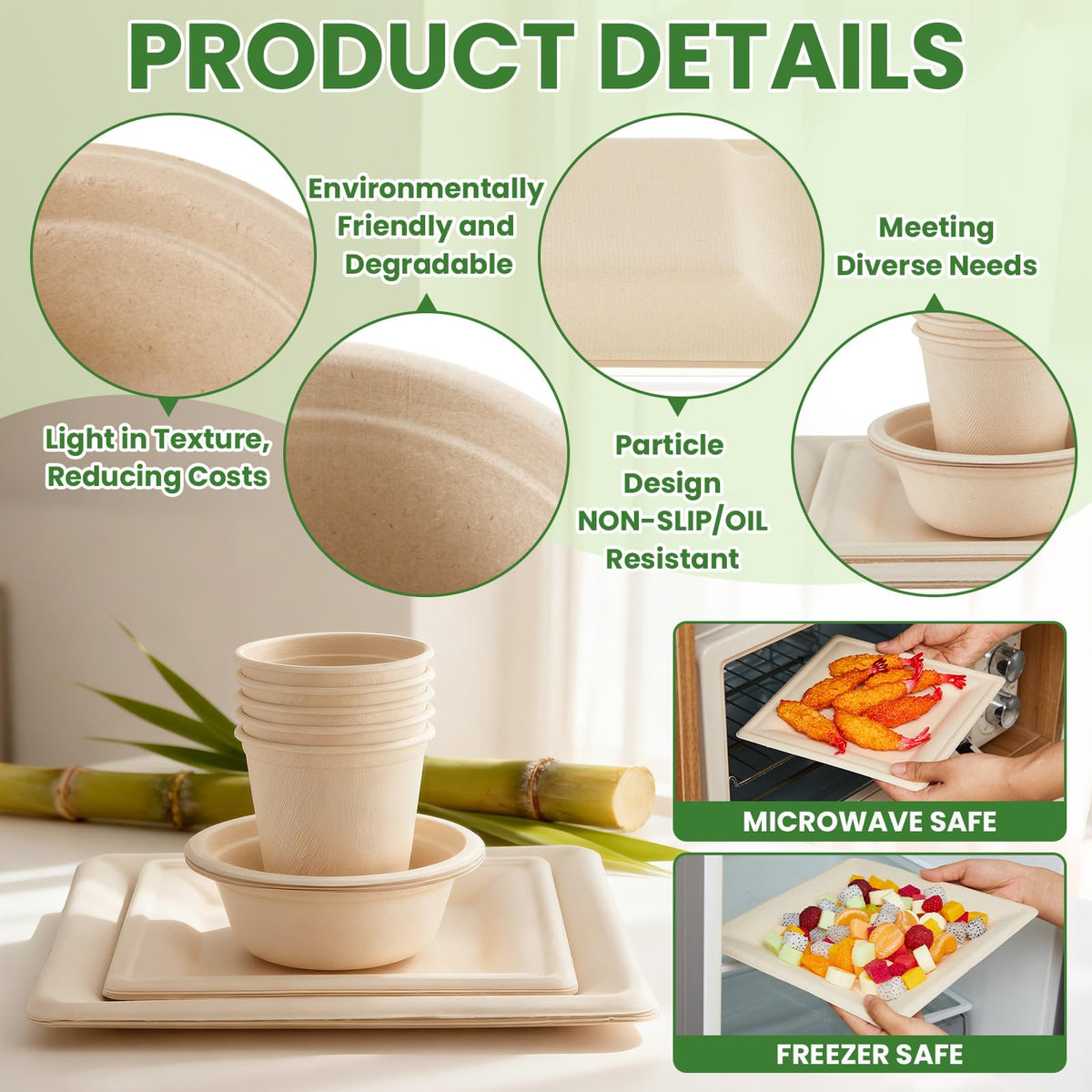 Havawish Compostable Paper Plate & Bowl Set for Parties
