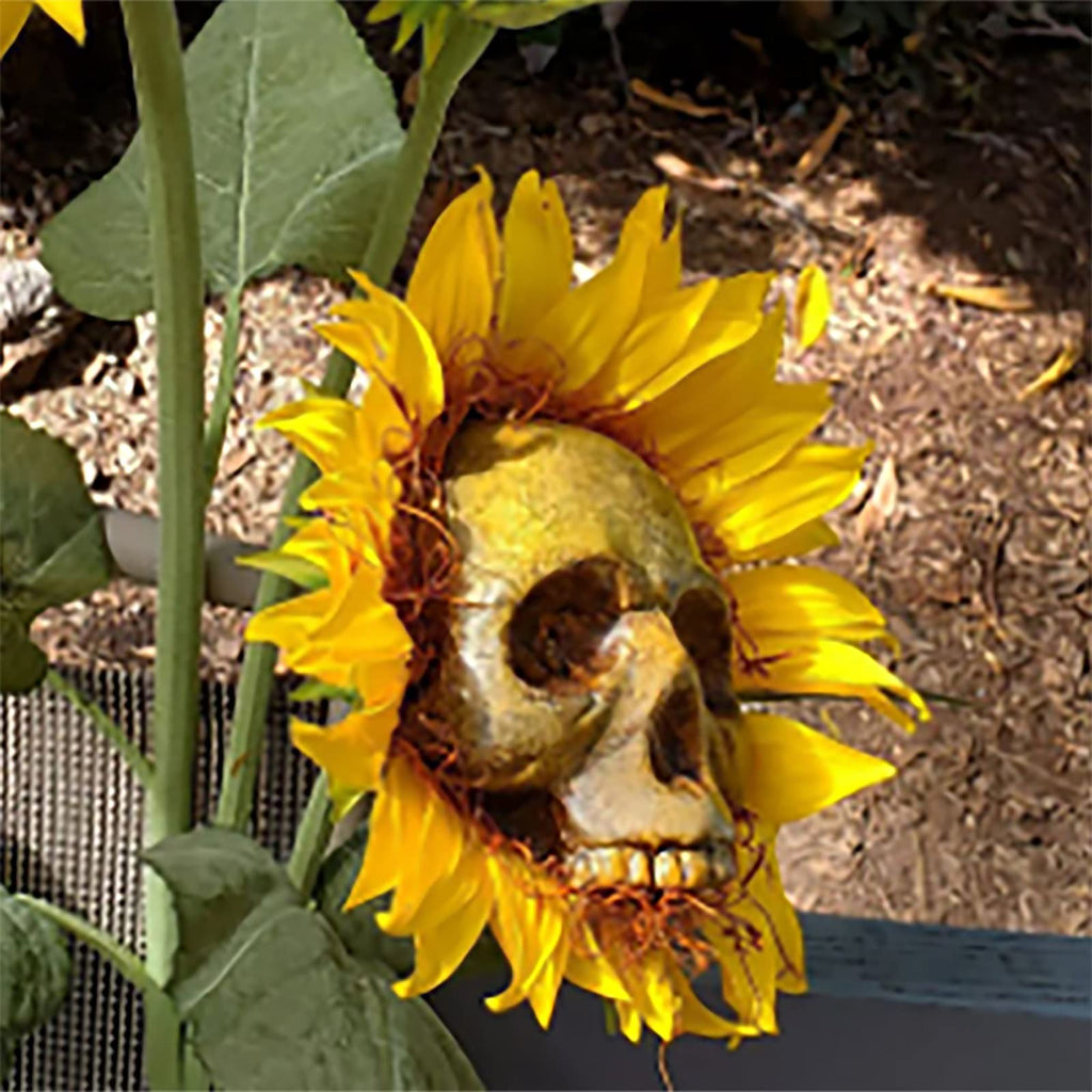 Halloween Skull Sunflower Decor for Parties & Haunted Houses
