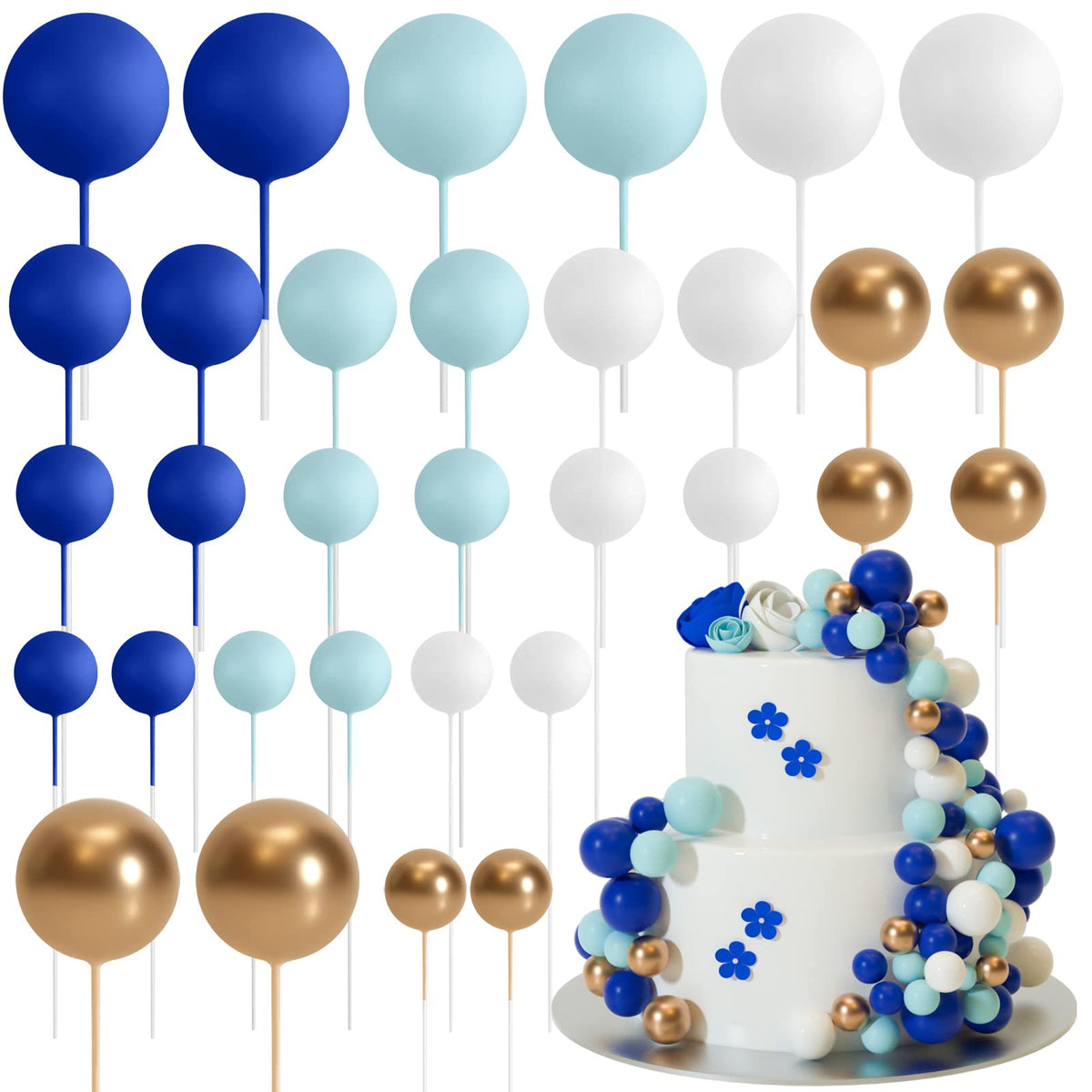 Riccle 88-Piece Cake Decorating Kit with Blue Turntable