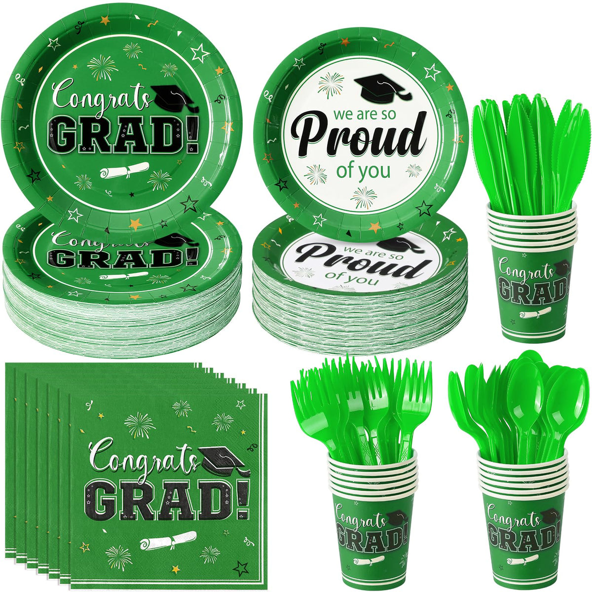 FunnyPars Graduation Party Supplies for 25 or 50 Guests