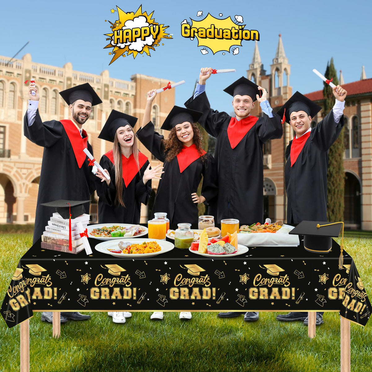 Litmitfu 2-Pack Class of 2026 Graduation Tablecloths
